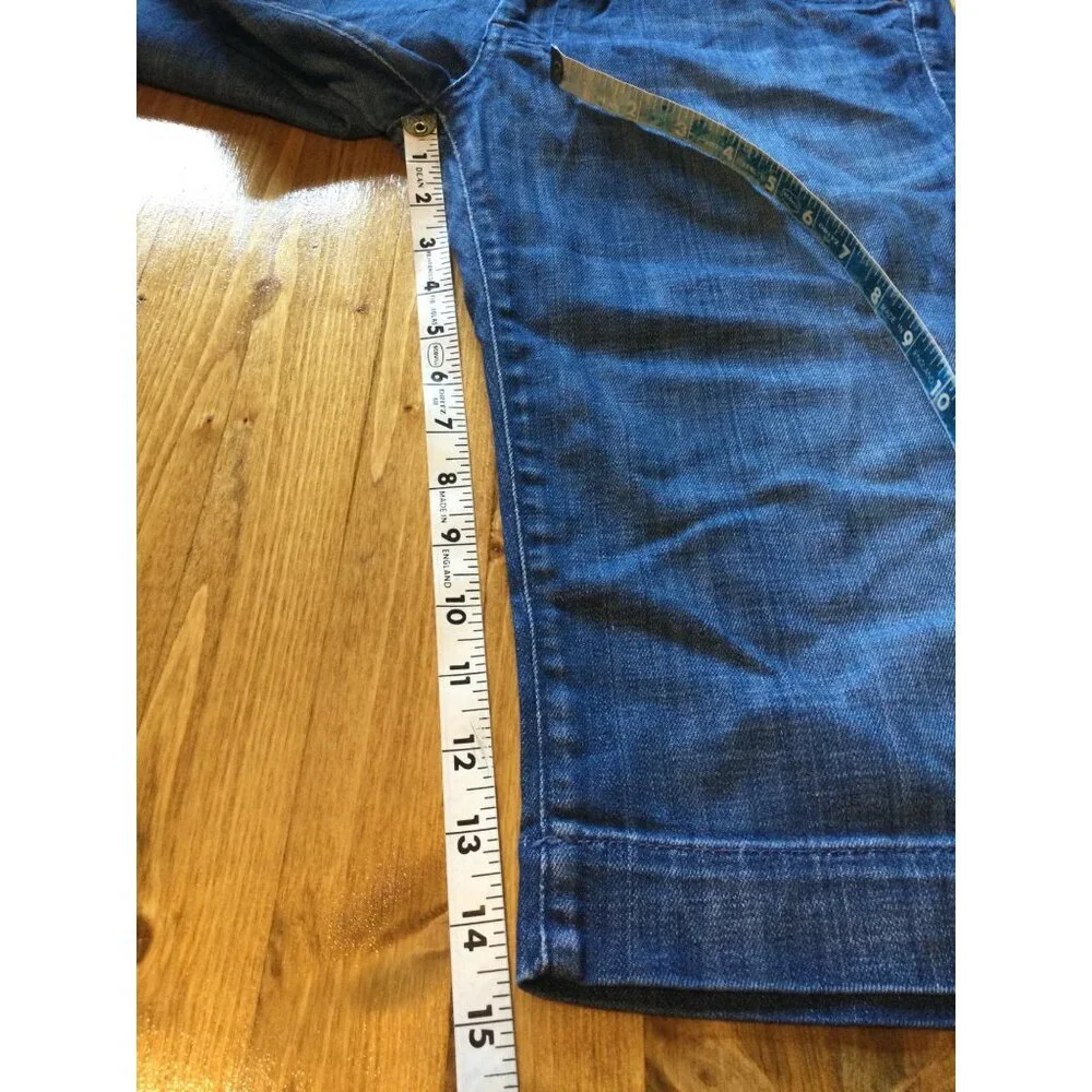 7 for All Mankind 7FAM DOJO Blue Denim Jean Shorts Bermuda Long Size 31